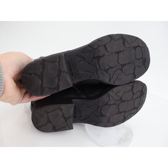 Born Camryn Black Leather Side Zip Lace Up Buckle Boot Women 5.5 Combat Bootie - Picture 8 of 10